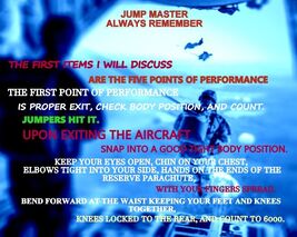 JUMP MASTER AIRBORNE PARATROOPER FAN ART PRE-JUMP 1ST  PHOTO ALL SIZES - $4.84+