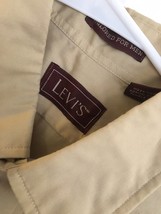 VINTAGE 60s/70s Original LEVIS USA XL Tan Button Front Shirt Men&#39;s Poly ... - $39.90