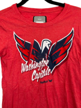 Reebok Mujer S Washington Capitales Cuello Redondo Tapa Manga Camiseta, Rojo, M - £12.45 GBP