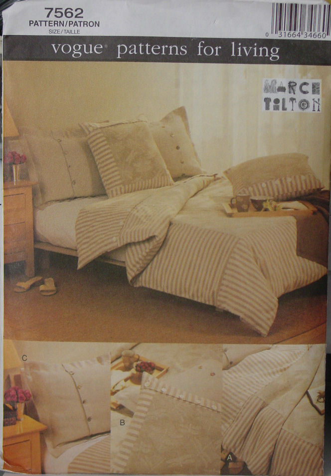 Pattern 7562 Bed Makeover, Shams, Duvet Cover all size beds - $5.69