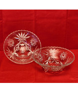Vintage Anchor Hocking Prescut Clear bon bon bowls 3 toed footed EAPC se... - $8.00