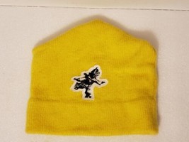 Vtg Aris Ski Hat 100% Wool Made In USA Yellow New York - £31.96 GBP