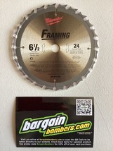 Milwaukee 6-1/2 in. x 24 Tooth Framing Saw Blade 48-40-4108 New OB Lot 955 - £10.97 GBP