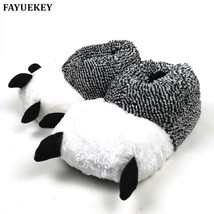 FAYUEKEY Autumn Winter Warm Home Paw Plush Slippers Thermal Soft Cotton ... - £13.09 GBP