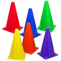 6 Mixed-Color 9&quot; Cones Training Track Field Soccer Football Agility Traffic - £17.29 GBP