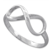 Infinity Symbol Ring Size 6 SOLID 925 Sterling Silver - £12.62 GBP