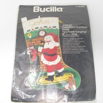 Vtg Bucilla Jeweled Christmas Stocking Kit 48605 Kiddie Hearthside Hangings - $20.99