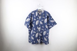 Vintage 90s Tommy Hilfiger Mens XL Faded Spell Out Leaf Hawaiian Button Shirt - £31.61 GBP