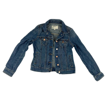 Old Navy Blue Denim Jacket SMALL 100% Cotton Collared Women&#39;s - £20.40 GBP