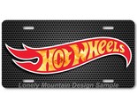 Hot Wheels Fiery Inspired Art on Grill FLAT Aluminum Novelty License Tag... - $17.99