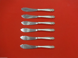 King Christian by Wallace Sterling Silver Trout Knife Set 6pc HHWS  Custom Made - £309.98 GBP