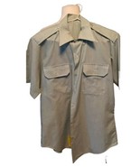 Vintage  Army Short Sleeve Shirt Size Large Military Dress Green Retro  - $397.24 MXN