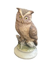 Vintage Lefton 6” Owl Hand Painted Figurine Porcelain Bisque Japan KW866 - £6.18 GBP