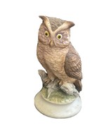 Vintage Lefton 6” Owl Hand Painted Figurine Porcelain Bisque Japan KW866 - £6.16 GBP