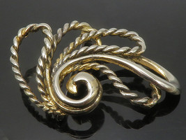 NAPIER 925 Sterling Silver - Vintage Shiny Rope Twist Swirl Brooch Pin - BP5511 - £58.60 GBP