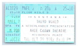 Santana Concert Ticket Stub Octobre 29 1992 Chicago Illinois - £35.74 GBP