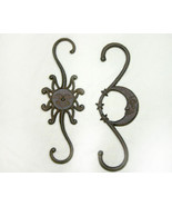 Pair Sun and Moon Cast Iron Country Plant Hangers - £13.58 GBP