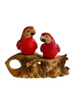 Vintage Parrot Salt &amp; Pepper Shakers w Base Ceramic Birds Japan SEAX Sty... - $36.00