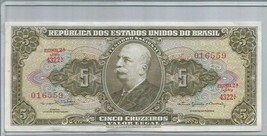Brazil Collectible Cinco Cruzeiros Series 2A $5 BILL-UNCIRCULATED - £7.62 GBP