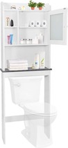 Over The Toilet Bathroom Storage Cabinet Wooden Organizer W/Adjustable S... - $109.99