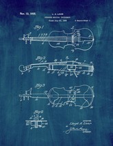 Stringed Musical Instrument Patent Print - Midnight Blue - £6.34 GBP+