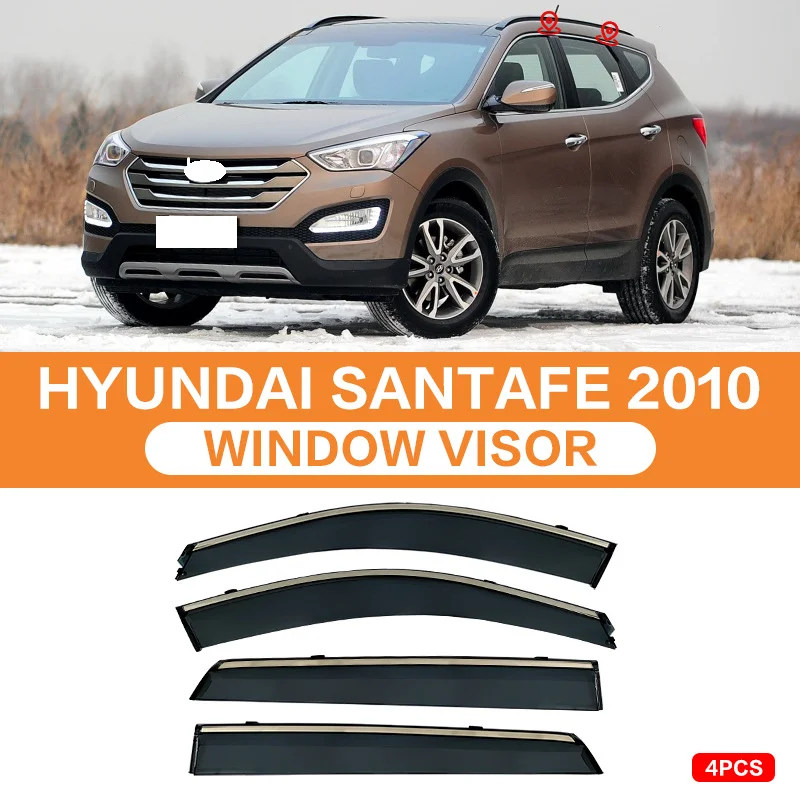 R for hyunadai santa fe cm 2006 2012 window visor vent ventvisor wind deflectors visors thumb200