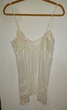 Victoria&#39;s Secret Cream Sheer Lace Babydoll Chemise Lingerie Open Front ... - $20.00