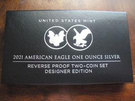 American Eagle 2021 One Ounce Silver Reverse Proof Two-Coin Set Designer Edition - £233.44 GBP