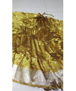 GOLD ON GOLD SILK PADMA PEACOCK TRIBAL BELLYDANCE ATS FLUFFY GYPSY SKIRT... - $128.69