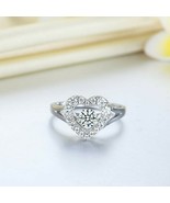 Dancing Stone Heart Shape Round Cut Diamond Sterling Silver Motion Ring ... - £59.99 GBP