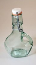 ~ Vintage Vetreria Etrusca Collectible Glass Bottle with Metal Clasp Sto... - $9.50