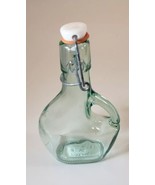 ~ Vintage Vetreria Etrusca Collectible Glass Bottle with Metal Clasp Sto... - $9.50