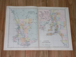 1891 Antique Map Of Western Australia Perth / South Australia Adelaide - £21.93 GBP