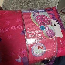 Hello Kitty Kids Twin Bed Reversible Comforter Sheet Set + Bonus Tote New Sealed - £118.03 GBP