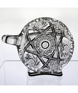 American Brilliant Pinwheel &amp; Cane Cut Handled Nappy Bowl, Antique ABP G... - £15.71 GBP
