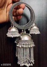 Indian Women Silver  Oxidized Bangles/ Bracelet Set Fashion Wedding Jewelry Gift - £24.28 GBP