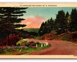 Autostrada 10 Snoqualmie Passaggio Washington Wa Unp Lino Cartolina N25 - $3.39