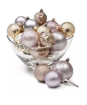 Holiday Lane Shimmer Set of 26 Shatterproof Pink, Grey &amp; Sliver Decor Balls - $27.67