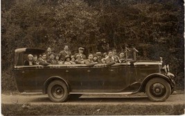 ~1915 Real Photo Post Card: Antique crowded open air bus Lourdes tour - £26.33 GBP