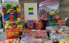 Manipulatives Learning Lot TIles Blocks Tangrams Hands On Counting Math ... - $186.65