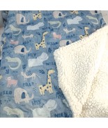 Jonah &amp; Belle Baby Blanket Safari zoo Animals Elephant Giraffe Roar blue... - $45.00