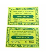 1988 Maui Tropical Plantation Waikapu Valley Hawaii Ticket Stubs - €6,79 EUR