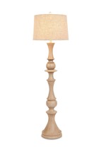 63&quot; Distressed Brown Polyresin Curvy Body Floor Lamp With Beige Shade - $407.83