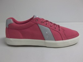 Polo Ralph Lauren Size 14 M HUGH Red Canvas Fashion Sneakers New Men's Shoes - $88.11