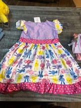 Youth Girls Beautiful Pull Over Sundress; Lots Of Bunnies And Ruffles; Size 7 - £16.70 GBP