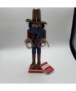 NUTCRACKER COWBOY 12” TALL WOODEN CHRISTMAS MERRY BRITE DETAILED FIGURIN... - £12.57 GBP