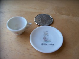 1986 Precious Moments Miniature “February” Teacup and Plate  - $0.00
