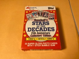 1987 Kmart Topps Stars of the Decade Baseball Complete Set of 33 Cards - £8.20 GBP