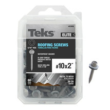 Roofing Screws No. 10 x 2&quot; 80-PK Hex Drive Hex Washer Head, Teks 21454 - $22.76