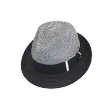 Men's Bently Soft Fedora Briad Straw Hat Stingy Brim Gino Gi210 Black White image 3